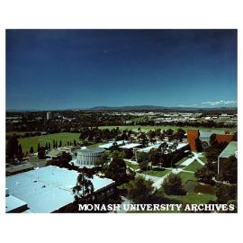 Raised view of forum from Menzies building looking north-east