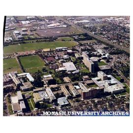 Aerial view of Clayton campus from north-west
