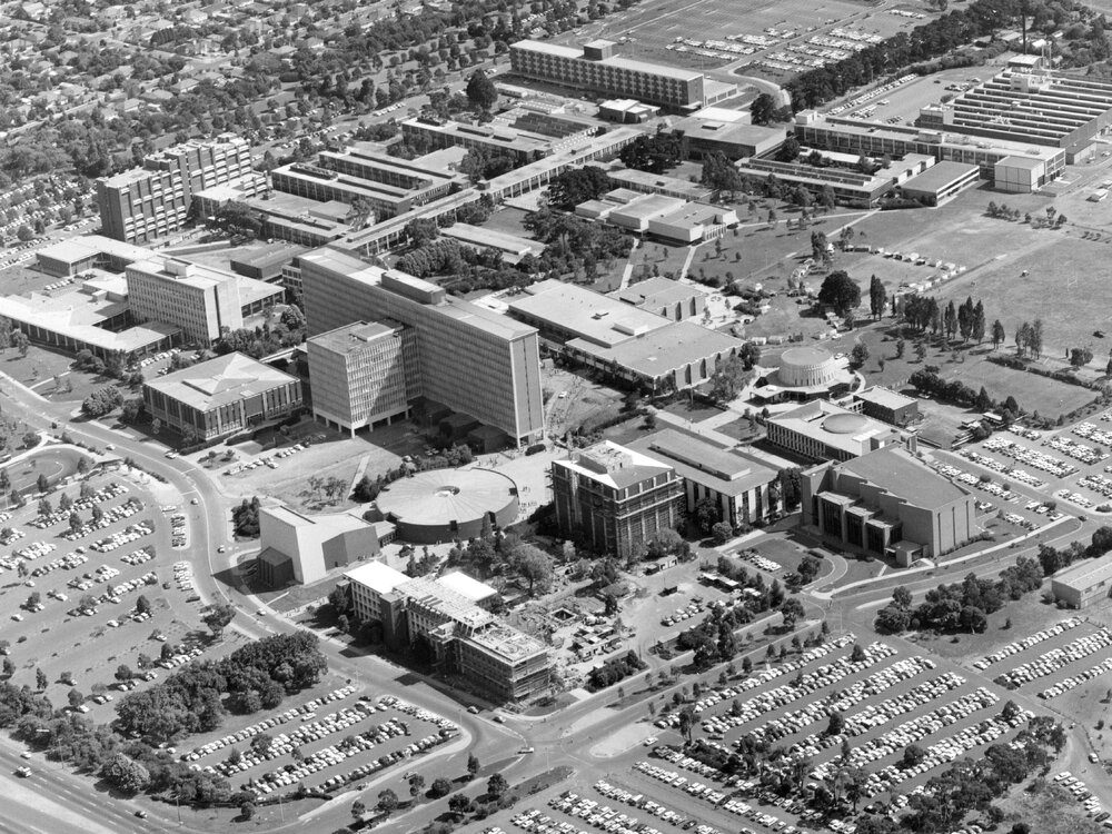 Aerial view of Clayton campus