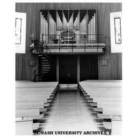 Religious Centre interior showing organ constructed by Mr. Ronald Sharp