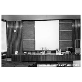 Set-up for Lions Club lecture by Professor Street