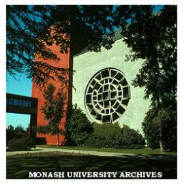 Lindesay Clark window by Leonard French, Robert Blackwood Hall