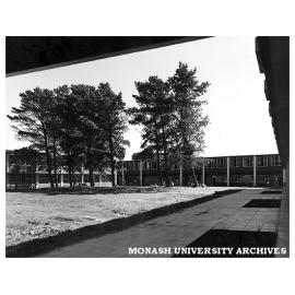 Science courtyard with central science block in background