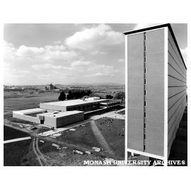 Raised view of Union and Menzies buildings looking north-east