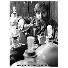 Ceramics lecturer at Frankston campus Mr Chris Myers, winner of Winemaker of the Year and the Cath Lee Cellarmaster's trophy at Frankston Amateur Winemakers Guild annual competition