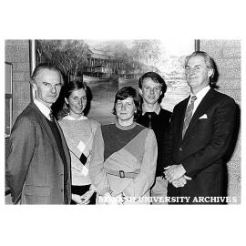 Atlantic Foundation awards recipients. L to R: Mr Patrick Leary (CIT Director), Jane Harding, Prue Aizen, Christopher Amies, Dr Eric Hemingway (Dean of Applied Science)