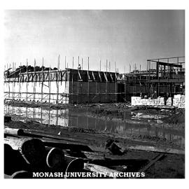 Helium liquifier room and cooling tower