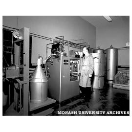 Ken Hall in liquid helium room