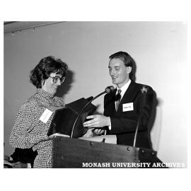 Andrew Firn presenting the Dulux Award to Christine Dvoracek