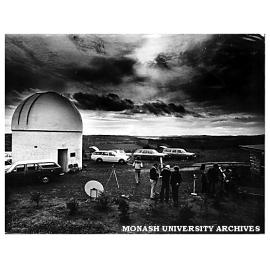 Monash Observatory at Mt Burnett. Cloud cover prevents scientific observations of the October 23 1976 total eclipse