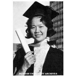 Miss Lo Siew Lin, first student under the Colombo Plan to graduate at Monash University