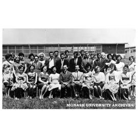 Second year students (Group D2), Trained Primary Teachers' Certificate course, Frankston Teachers' College. Mr Laurie Flynn, Mr Ray Giles (front row)