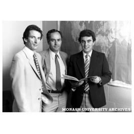 Chisholm Institute of Technology lecturers Garry Harris (Marketing), Dr John Onto and Mark Tucker (Banking & Finance)