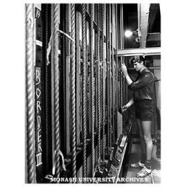 Head mechanist Matthew Peckham behind the scenes at the Alexander Theatre