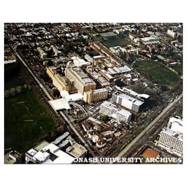Aerial view of Alfred Hospital, Prahran