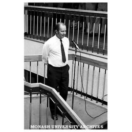 Professor W. A. G. Scott speaking at Prof. Matheson's farewell