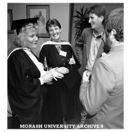 Ms Helen Rawlings (left) and Ms Kim Bolding, two of Australian's first distance education social work graduates