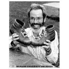 Mr Tom Griffiths, environmental historian, and his 10 year-old boots