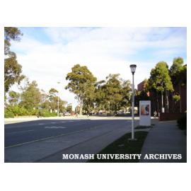Bus stop outside Robert Blackwood Hall