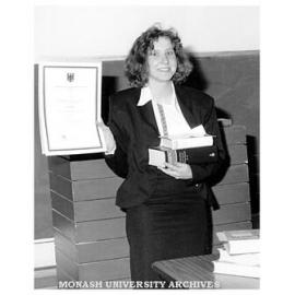 Ms Simone Duxbury, winner of the 1991 Goethe Prize for the best academic result in first year German