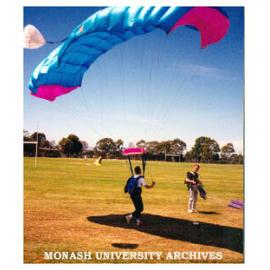 Skydiving display during Orientation Week