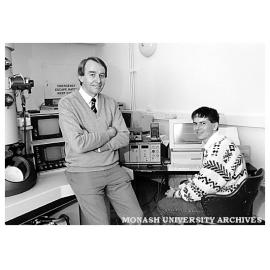 Dr Barry Muddle (left) and PhD student Mr Stuart Mann of the Materials Engineering Department