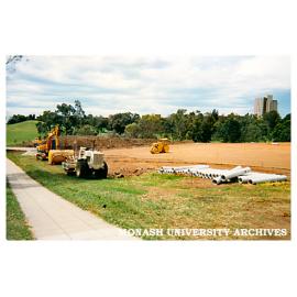 Construction of synthetic hockey field