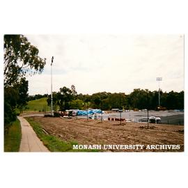 Construction of synthetic hockey field