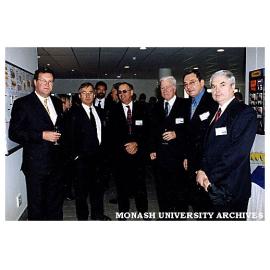 Alexander Downer (left), Australian Foreign Minister; Peter Darvall, Deputy Vice-Chancellor Monash University and John Anderson (right), Vice-Chancellor of Monash South Africa at South Africa campus lunch.