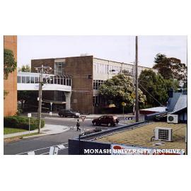 Caulfield campus T-block and pedestrian link to B-block (left)