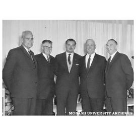 Principals of South-East Metropolitan Region Technical Schools F. H. Nicholls (Oakleigh), R. G. Stranks (Dandenong), A. Warren (Prahran), M. C. Beresford (Brighton) A. E. Lambert (Caulfield)