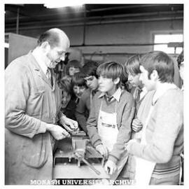 Instruction at School of Industrial Studies, Caulfield Technical School.