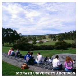 Gippsland students sitting in amphitheatre