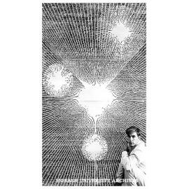 Art student Charles Gregory with computer-aided image