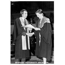 Mr Paul Ramler, Deputy Vice-President of Council, presenting award to Ms Jacqueline Wells at Chisholm Conferring of Awards ceremony, May 14