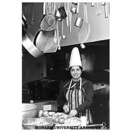 Mrs Periz Parakh, Records Manager at Chisholm, demonstrates Parsi/Parsee cooking