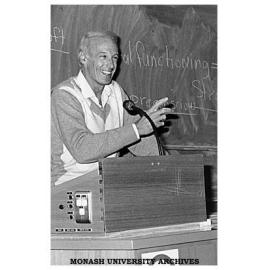 Mr Bob Ansett at Chisholm as guest lecturer, 'In Praise of Entrepreneurs' presented by Chisholm Liberal Students.