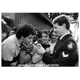 Victoria police breathalyser demonstration at 'Think and Drink' awareness day at Chisholm