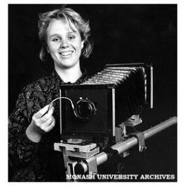 Graphic Design student Lisa Cromer, one of 30 women students taking part in the 'Women in Art' exhibition at Chisholm Caulfield