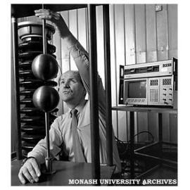 Chisholm Department of Electrical and Electronic Engineering lecturer Mr Paul Voumard at work on the development of an improved technique for diagnosing faults in high voltage switch-gear