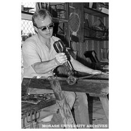 Hot glass work demonstration during Caulfield campus Open Day