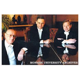 Monash Team of Pianists (from left) Professor Max Cooke, Robert Chamberlain and Daryl Coote