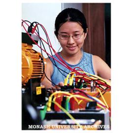 Student in Mechatronics Engineering laboratory at Monash Malaysia campus