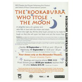Flyer (back)for 'The Kookaburra Who Stole The Moon' an Australian Bush Story with Orchestra