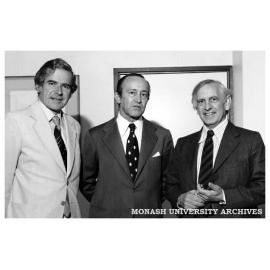 Vice-Chancellor Ray Martin (left), Spanish Ambassador Carlos Martinez-Shaw (centre) and Dean of Arts Professor John Legge
