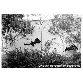 Clifton Pugh's 'Flying foxes' on wall of Science lecture theatres