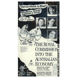 Poster for 'The Royal Commission into the Australian Economy' - a Belvoir St Theatre production