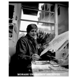 Artist Celia Rosser at work