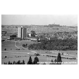 Halls of Residence from the top of the Menzies building, with Corpus Christi College in the distance
