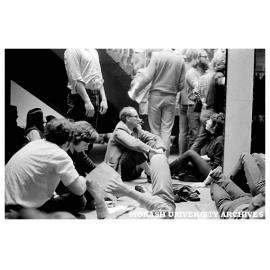 Student protestors occupying Administration building